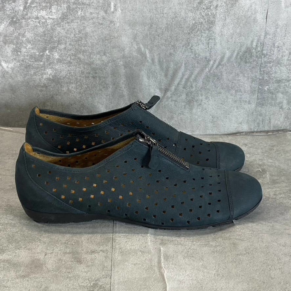 Gabor Women's Nightblue Nubuck Perforated Slip-On Ballet Flats SZ 7.5